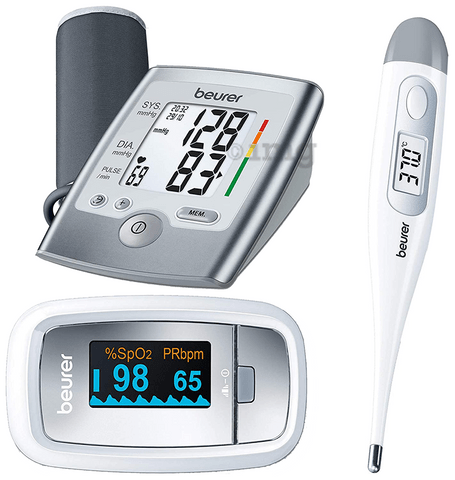 Beurer Medical Essential Kit (Blood Pressure Monitor BM35 + Thermometer FT09 + Pulse Oximeter PO30)