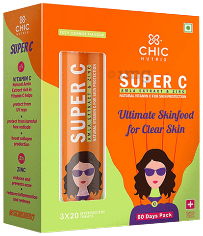 Chicnutrix Super C Amla Extract & Zinc Fizzy Orange Effervescent Tablet