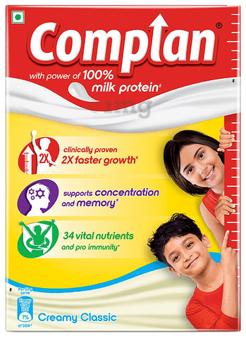 Complan Nutrition and Health Drink with Power of 100% Milk Protein Creamy Classic Refill