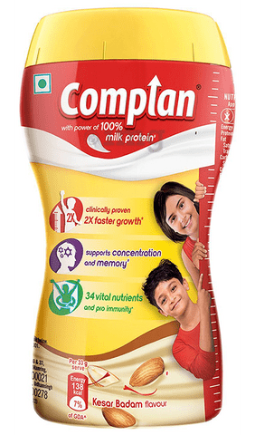 Complan Nutrition and Health Drink with Power of 100% Milk Protein Kesar Badam
