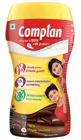 Complan Nutrition and Health Drink with Power of 100% Milk Protein New Royale Chocolate