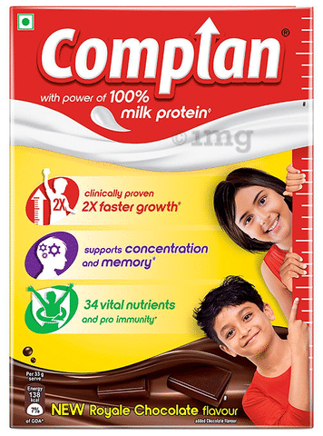 Complan Nutrition and Health Drink with Power of 100% Milk Protein New Royale Chocolate Refill