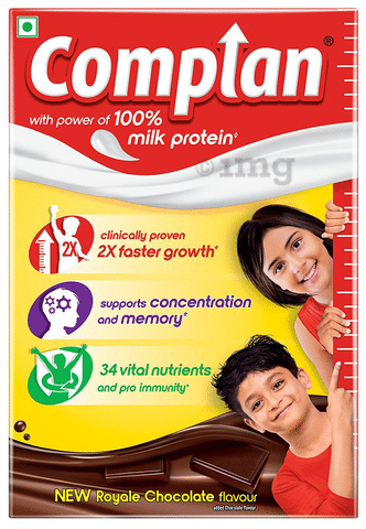 Complan Nutrition and Health Drink with Power of 100% Milk Protein New Royale Chocolate Refill