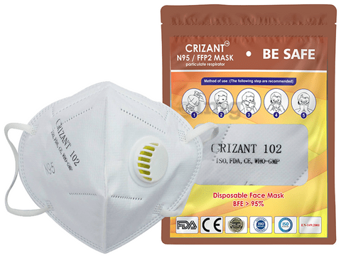 Crizant 102 N95 FFP2 Niosh Standard Mask with Exhalation Valve