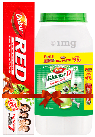 Dabur Glucose-D Jar 1kg + Red Tooth Paste 200gm Free