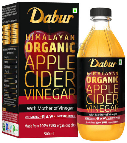 Dabur Himalayan Organic Apple Cider Vinegar with Mother of Vinegar, USDA Organic Certified-Raw, Unfiltered, Unpasteurized