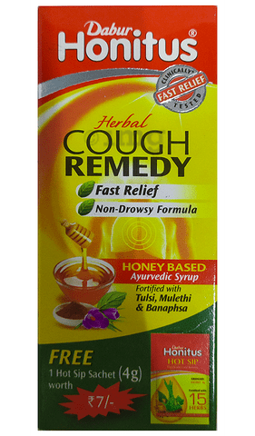 Dabur Honitus Herbal Cough Remedy with Hot Sip Free