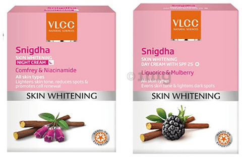 Day & Night Cream Combo of VLCC Snigdha Skin Whitening Day and Night Cream (50gm Each)
