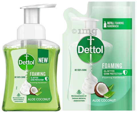 Dettol Foaming Handwash & Refill Combo (Aloe Coconut)