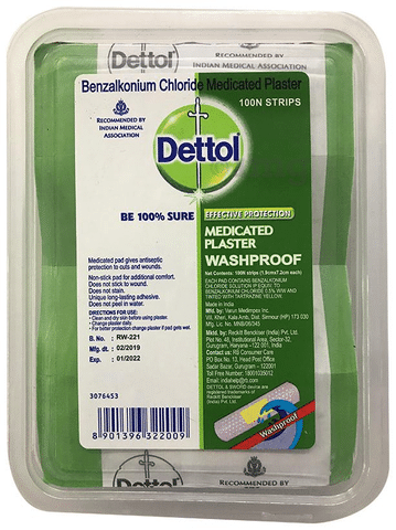 Dettol Medicated Plaster Washproof 1.9cm x 7.2cm