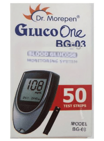 Dr Morepen BG 03 Gluco One 50 Blood Glucose Test Strips with 100 Lancets
