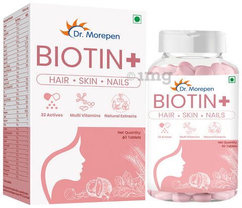 Dr. Morepen Biotin+ Tablet for Healthy Hair, Skin & Nails Tablet