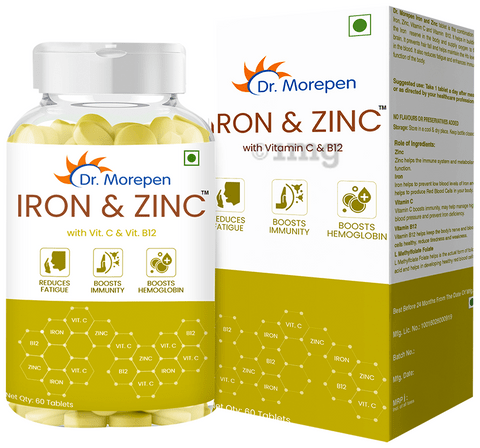 Dr. Morepen Iron & Zinc with Vitamin C & B12 Tablet