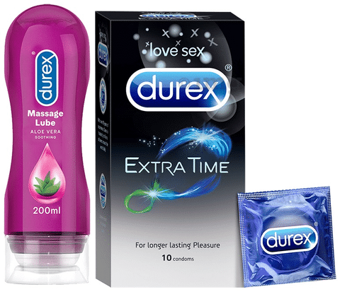 Durex Pleasure Pack (Extra Time Condoms + Soothing Aloe Vera Lube)