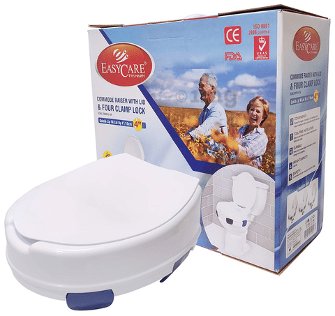 EASYCARE EC7060F4L-D4 Commode Raiser with Lid & 4 Clamp Lock