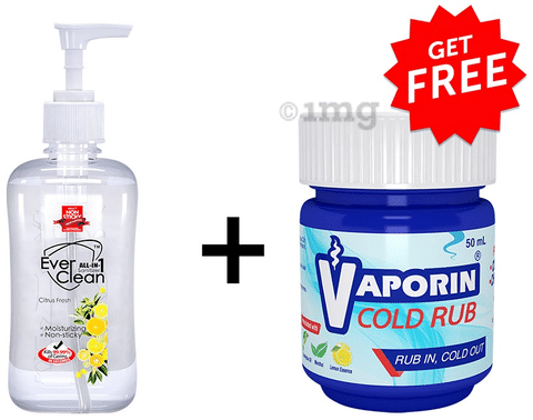 Ever Clean All In 1 Sanitizer (500ml Each) with Vaporin Cold Rub 50ml Free Citrus Fresh