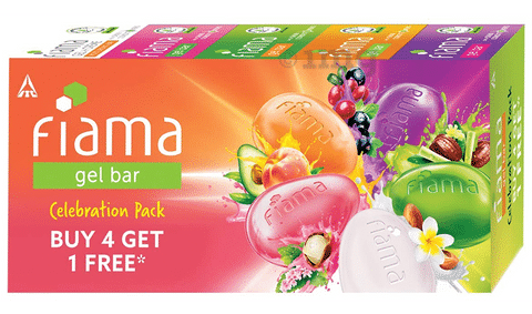 Fiama Gel Bar Celebration Pack Buy 4 Get 1 Free (125gm Each)