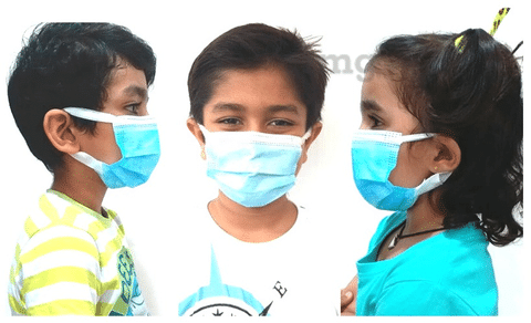 Fine Morning Pharma Kids Safe X Disposable 3 Ply Surgical Face Mask for Children with Nose Pin & Soft Ear Loops
