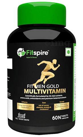 Fitspire Fit Men Gold Multivitamin 46 Vital Nutrient Tablet