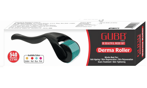 Gubb USA Derma Roller 0.5mm for Face Acne Scars, Skin Ageing & Hair Regrowth Blue