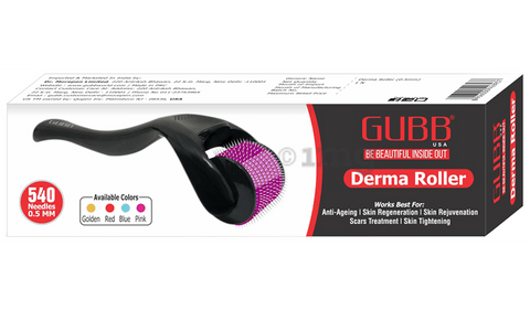 Gubb USA Derma Roller 0.5mm for Face Acne Scars, Skin Ageing & Hair Regrowth Pink