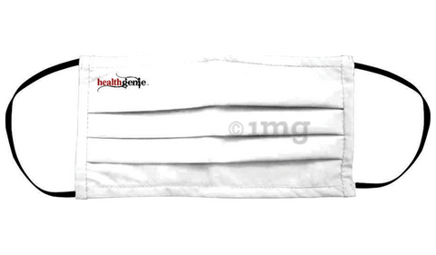 Healthgenie FM 201 Washable & Reusable Double Layered, Triple Pleated Cloth Face Mask Large White
