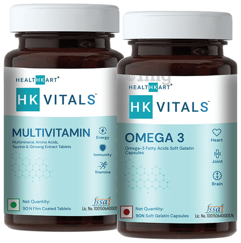 Healthkart Combo of Multivitamin 90 Tablet and Omega 3 Fish Oil 90 Soft Gelatin Capsule