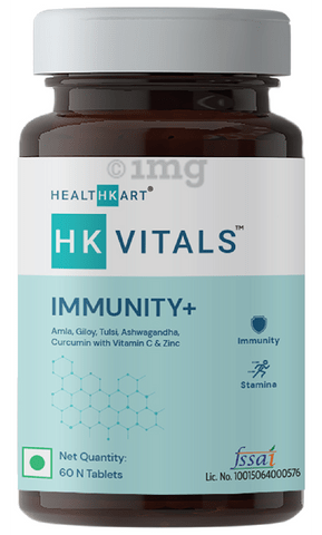 HealthKart HK Basics Immunity+ Amla, Giloy, Tulsi, Ashwagandha, Curcumin with Vitamin C & Zinc Tablet