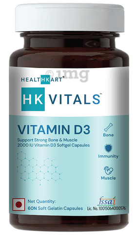 HealthKart HK Vitals Vitamin D3 2000IU Softgel Capsule