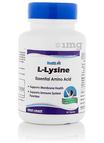 HealthVit L-Lysine 500mg Essential Amino Acid Tablet