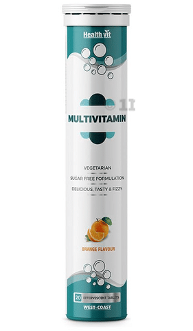 HealthVit Multivitamin Supplements Orange Sugar Free Effervescent Tablet