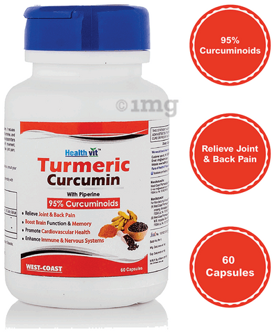 HealthVit Turmeric Curcumin Extract with Piperine Capsule