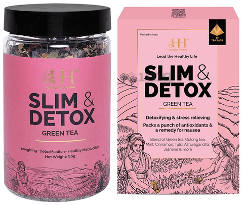 Healthy & Hygiene Slim & Detox Green Tea Bag (2gm Each) and Slim & Detox Green Tea Jar 55gm