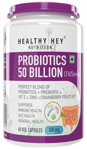 HealthyHey Nutrition Probiotics 50 Billion CFU  185mg Veg Capsule