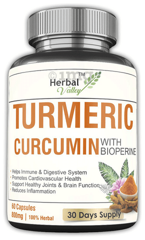 Herbal Valley Turmeric Curcumin with Bioperine 800mg Capsule
