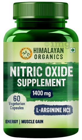 Himalayan Organics Nitric Oxide Supplement 1400mg with L-Arginine HCI Vegetarian Capsule