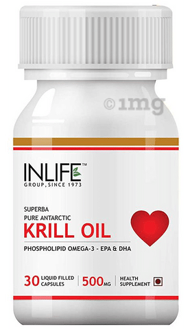 Inlife Krill Oil Omega 3 Fatty Acid 500mg Capsule