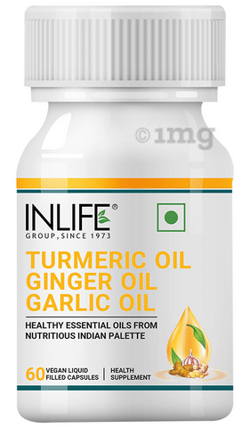 Inlife Turmeric Oil Ginger Oil Garlic Oil Vegan Liquid Filled Capsule