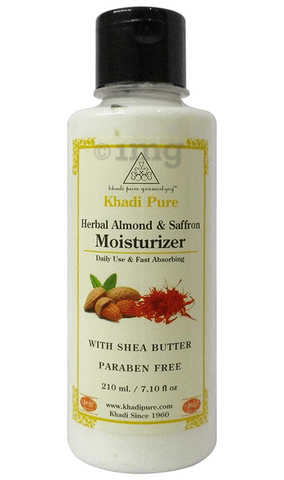 Khadi Pure Herbal Almond & Saffron Moisturizer with Sheabutter Paraben Free