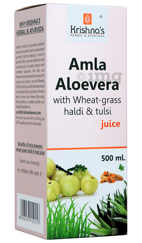 Krishna's Amla Aloe Vera Juice with Wheat Grass, Haldi & Tulsi