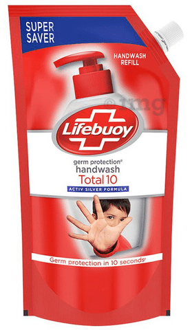 Lifebuoy Total 10 Activ Silver Formula Germ Protection Handwash Refill, 750ml Each (Buy 1 Get 1 Free)