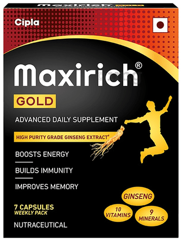 Maxirich Gold Advanced Daily Supplement-Multivitamin with Ginseng Extract for Energy & Immunity