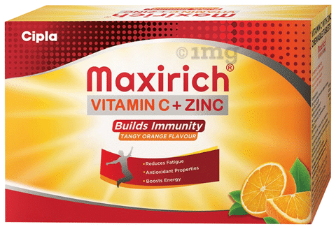 Maxirich Vitamin C+Zinc Chewable Tablet Tangy Orange