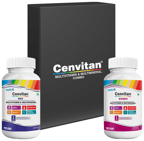 Men & Women Multivitamin Combo of HealthVit Cenvitan Men 60 Tablet and HealthVit Cenvitan Women 60 Tablet