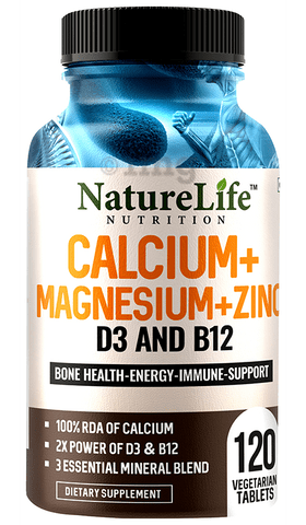 Nature Life Nutrition Calcium+Magnesium+Zinc D3 & B12 Vegetarian Tablet
