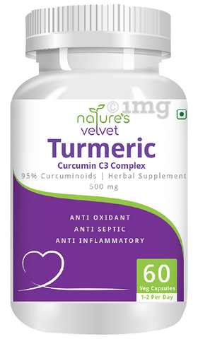 Nature's Velvet Turmeric Curcumin C3 Complex 500mg Veg Capsules