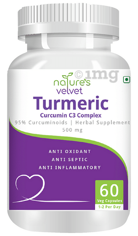 Nature's Velvet Turmeric Curcumin C3 Complex 500mg Veg Capsules