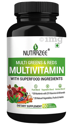 Nutrazee Multi Greens & Reds Multivitamin Veg Tablet