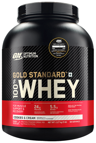 Optimum Nutrition (ON) Gold Standard 100% Whey Protein Isolate Powder Cookies & Cream