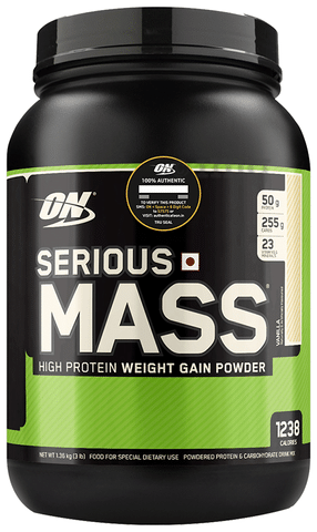 Optimum Nutrition (ON) Serious Mass High Protein Weight Gain Powder Vanilla